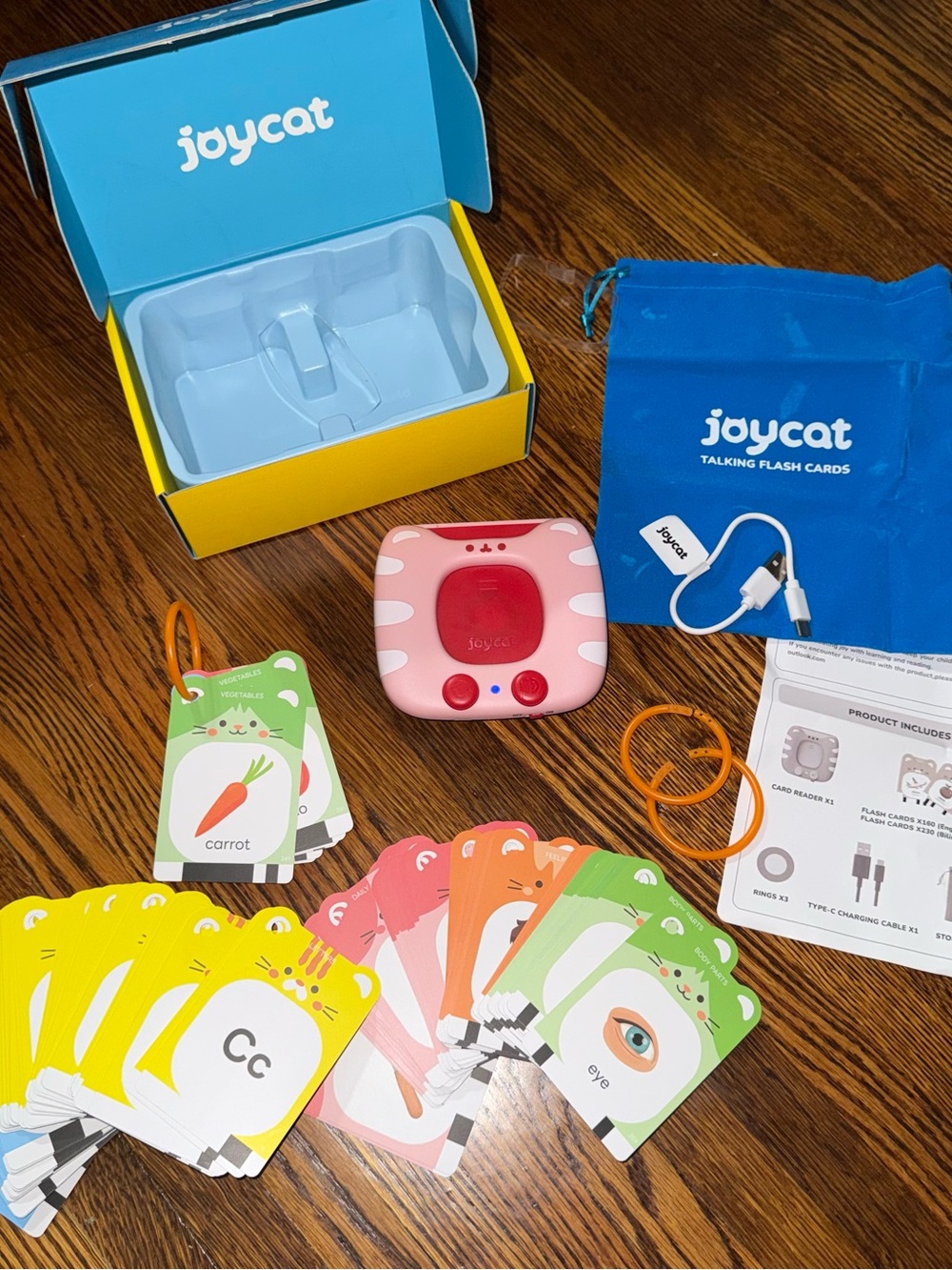 Joycat Pink Talking Flash Card Reader with Learning Cards